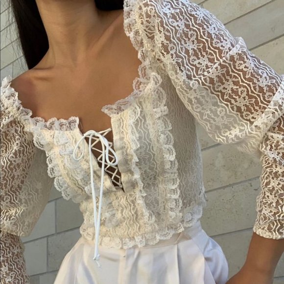 For Love And Lemons Tops - NWOT For Love & Lemons Carrie Crop Top - Ivory